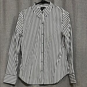 Charcoal gray and White Striped Shirt